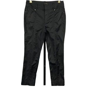 White House Black Market Pants Womens 10P Black The Slim Ankle High Rise Cotton